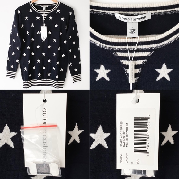 NEW Autumn Cashmere Stars & Stripes Sweatshirt - Picture 5 of 8